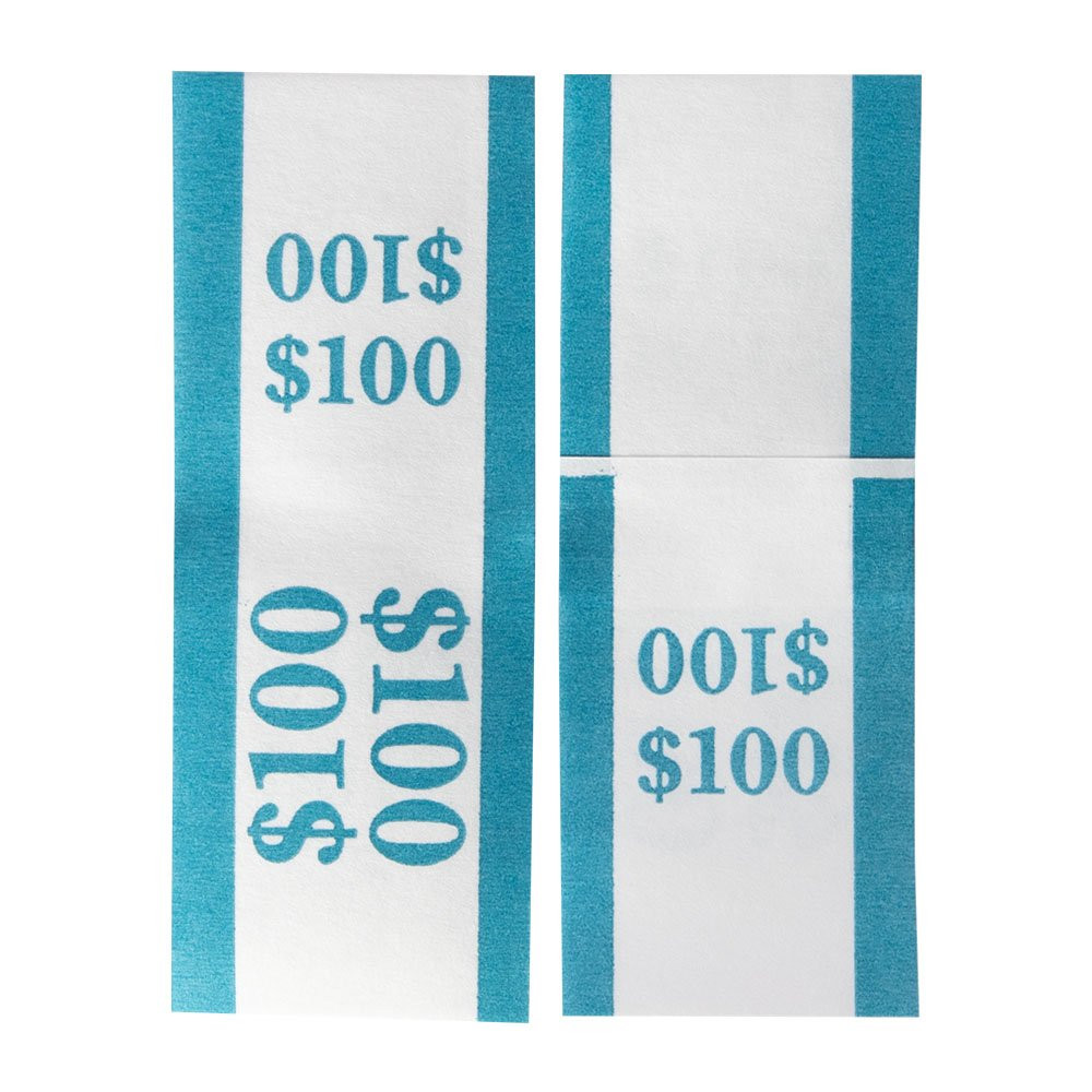 Pre-Sealed Bill Straps Shown in Blue