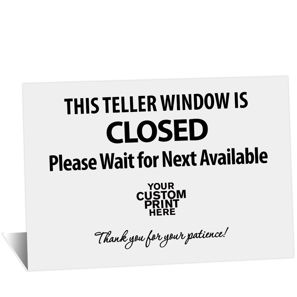 Custom Sign - Window Closed - 8W x 5-1/2H - White w/ Black Text