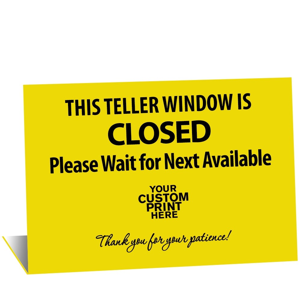 Custom Sign - Window Closed - 8W x 5-1/2H - Yellow w/ Black Text
