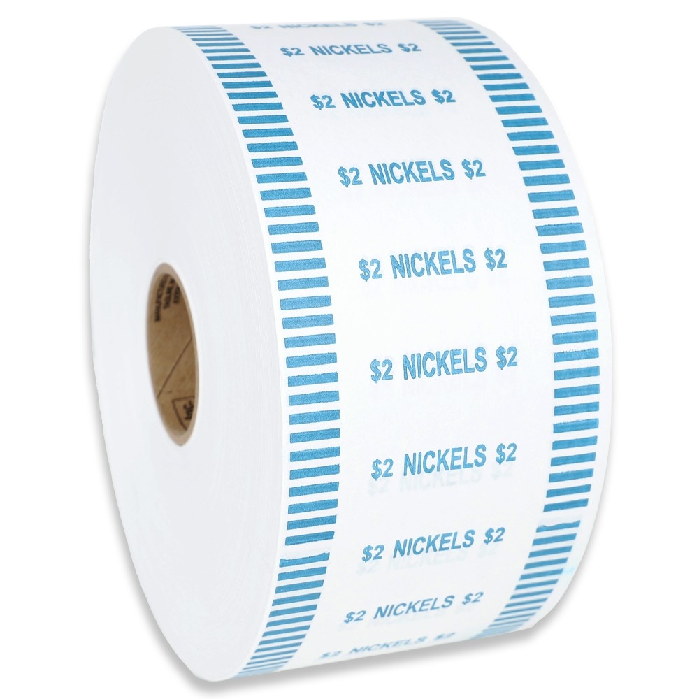 Automatic Flat Nickel Coin Wrapper Rolls - 1000 ft - Case of 8