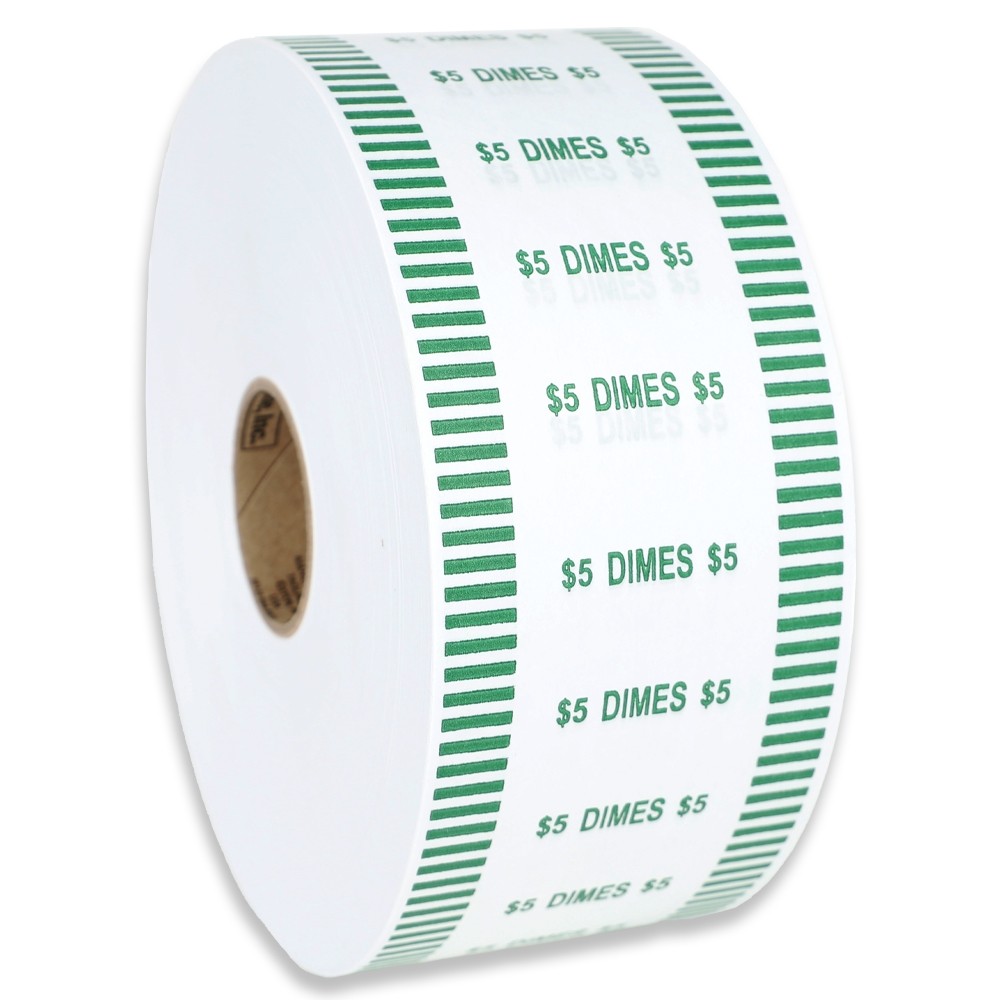 Automatic Flat Dime Coin Wrapper Rolls - 1000 ft - Case of 8