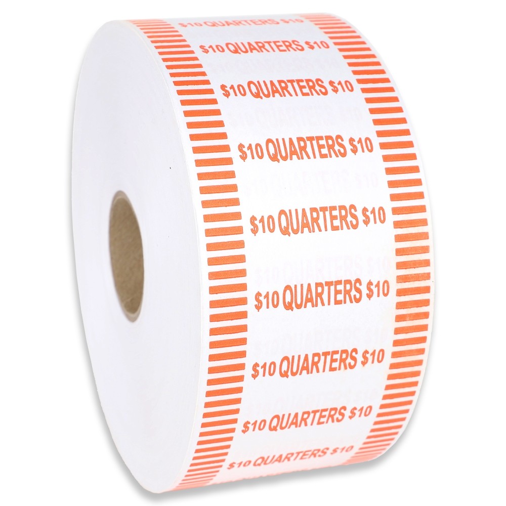 Automatic Flat Quarter Coin Wrapper Rolls - 1000 ft - Case of 8