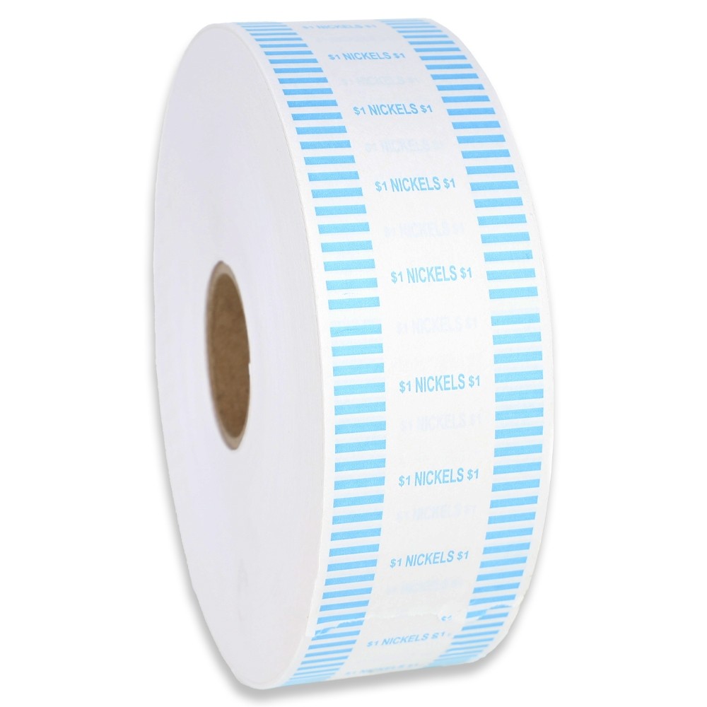 Automatic Flat Nickel Coin Wrapper Rolls - Half Capacity - 1000 ft - Case of 8