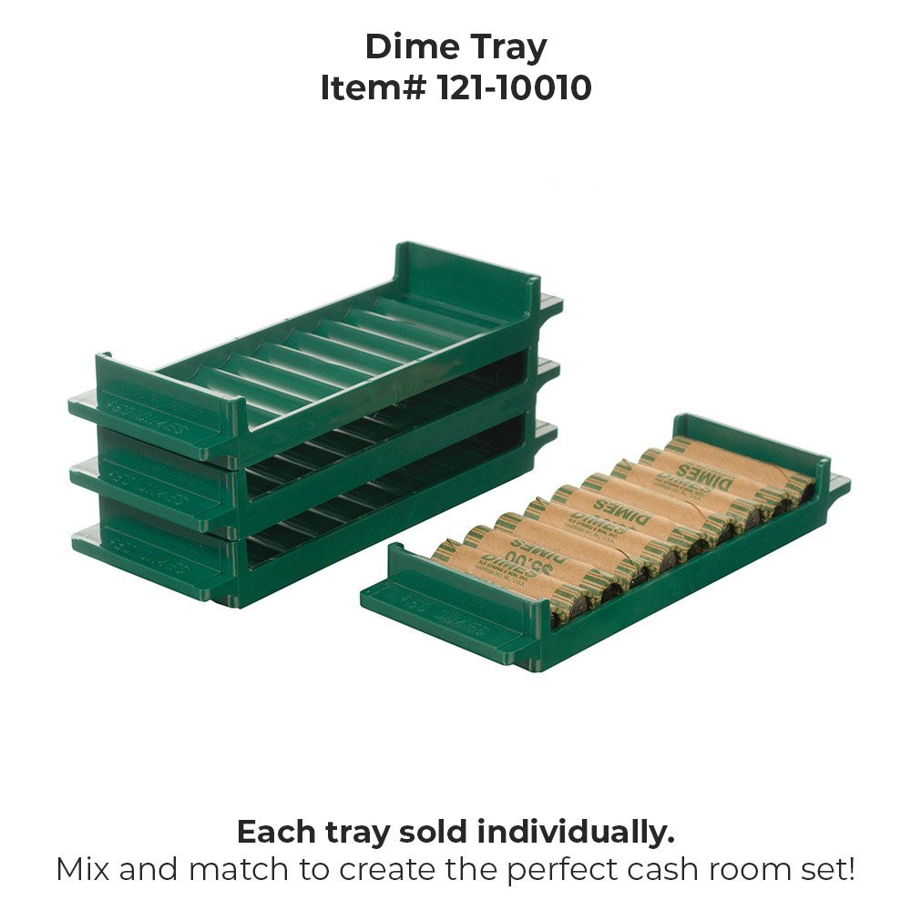 Port-a-Count Standard Rolled Coin Storage Tray - Dime - $50 stacked