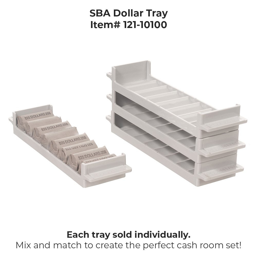 Port-a-Count Standard Rolled Coin Storage Tray - SBA Dollar - $200 stacked