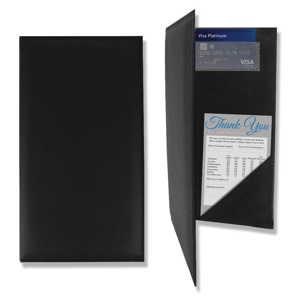 Leatherette Guest Check Presenters for Restaurants | Set of 20 | 5.5W x 10H