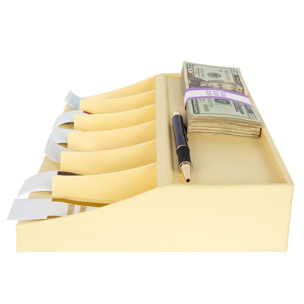 Side view of Champagne Plastic Bill Strap Rack