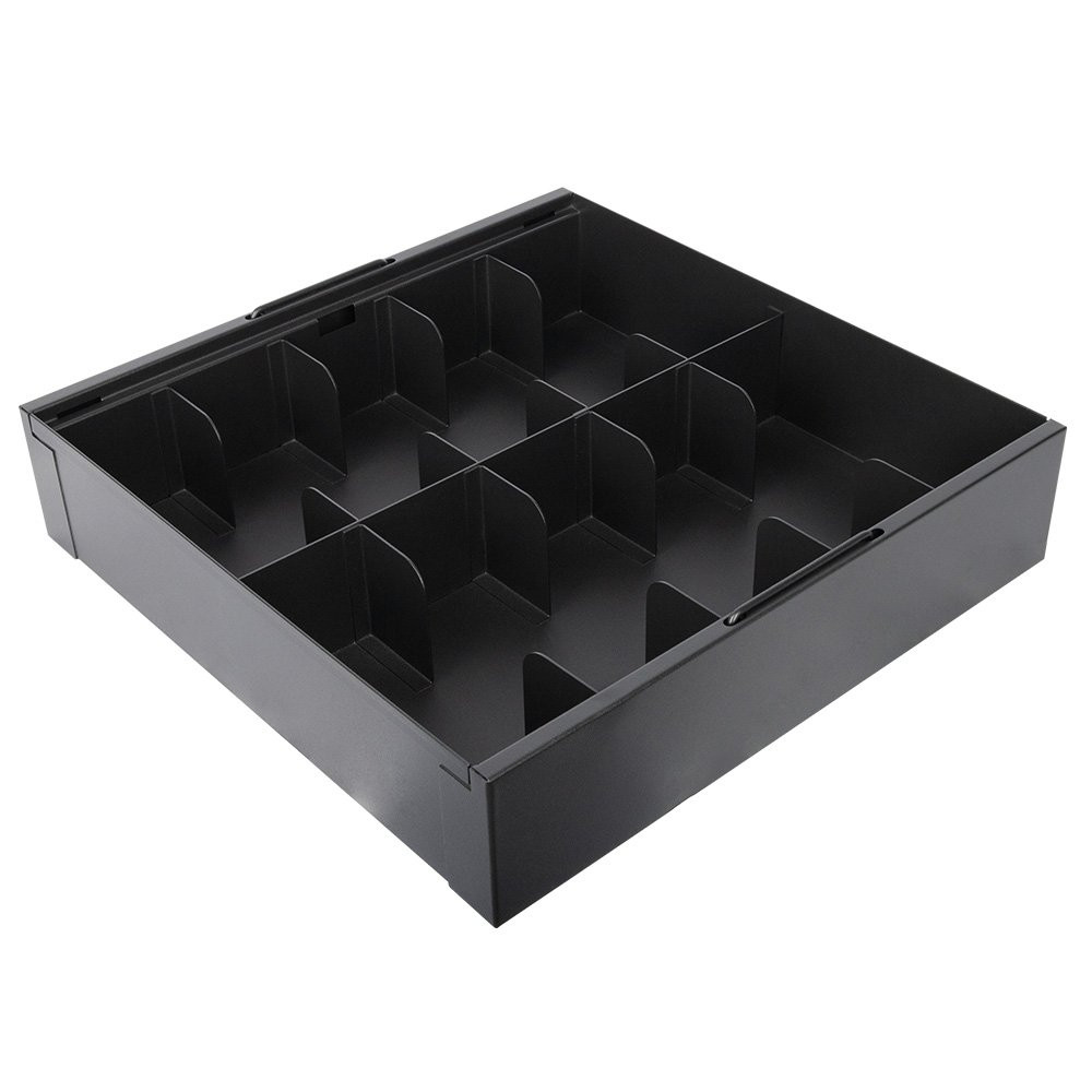 Top side view of the STEELMASTER® Metal Cash Tray with 10 Cash Compartments