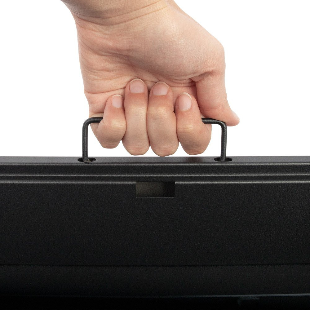 Convenient carrying handle for the STEELMASTER® Metal Cash Tray with 10 Cash Compartments