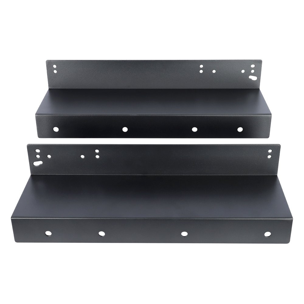 Front view of Black Powder-Coated Steel Mounting Brackets for 129-13E06