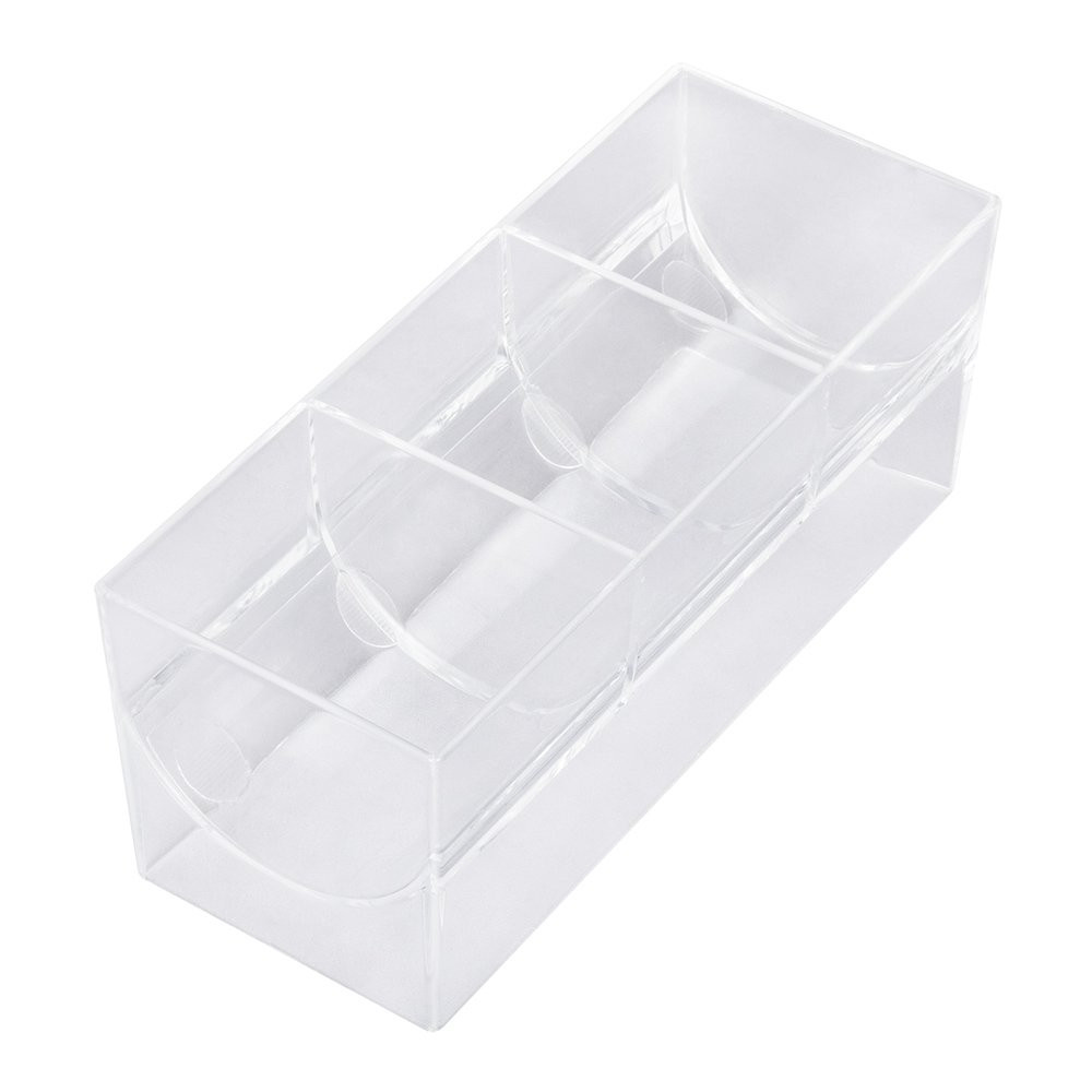 Clear Plastic Coin Scoops with 3 compartments - 6-1/2W x 2-1/2H x 2-5/8D