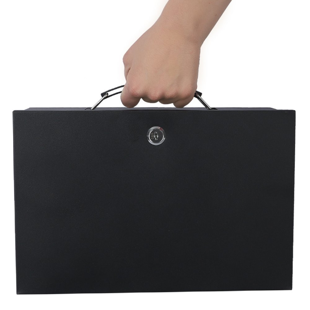 STEELMASTER® Fire Resistant Steel Lock Box with Key Lock - Black lifestyle