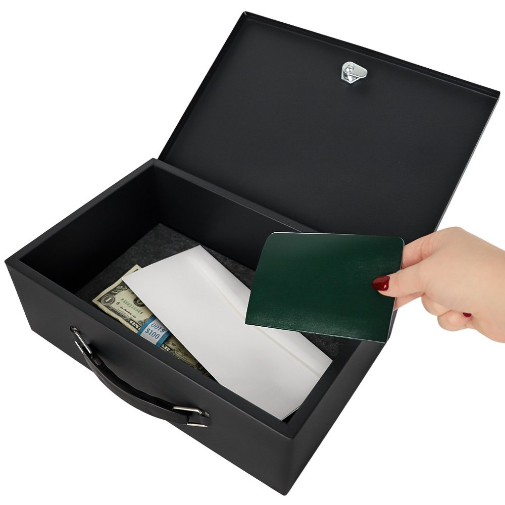 STEELMASTER® Fire Resistant Steel Lock Box with Key Lock - Black lifestyle 2