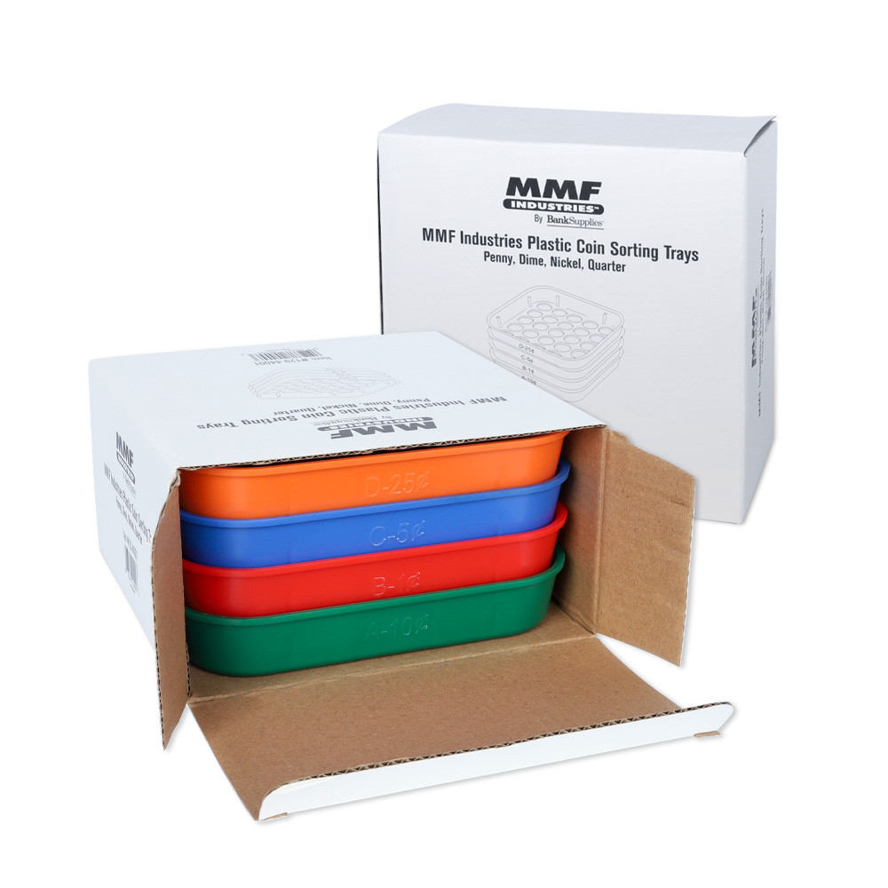 MMF Plastic Coin Sorting Trays - Penny, Dime, Nickel, Quarter
