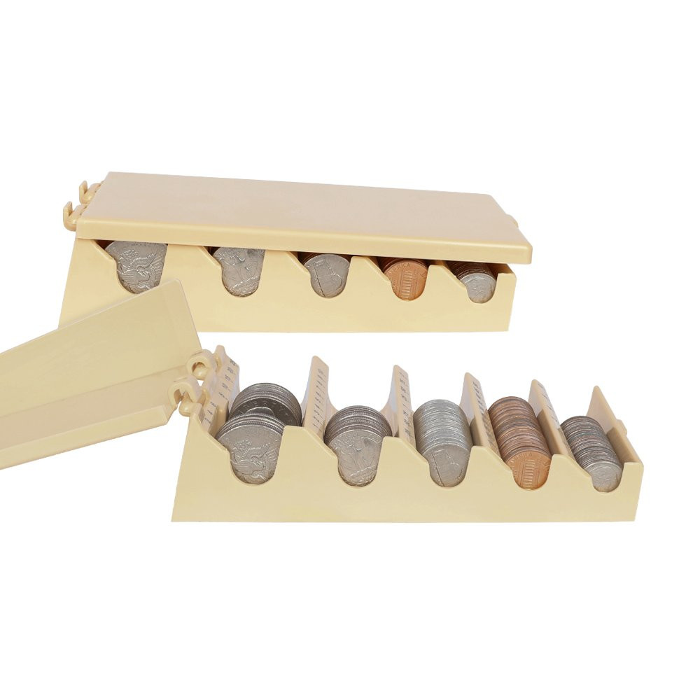 Clamshell Plastic Coin Holder Storage Box - 6-1/4W x 1-7/8H x 3-5/8D