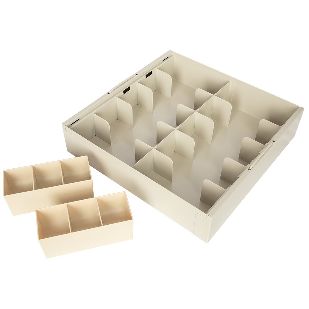 15W x 3-1/2H x 15D Fenco Metal Money Tray Shown In Champagne