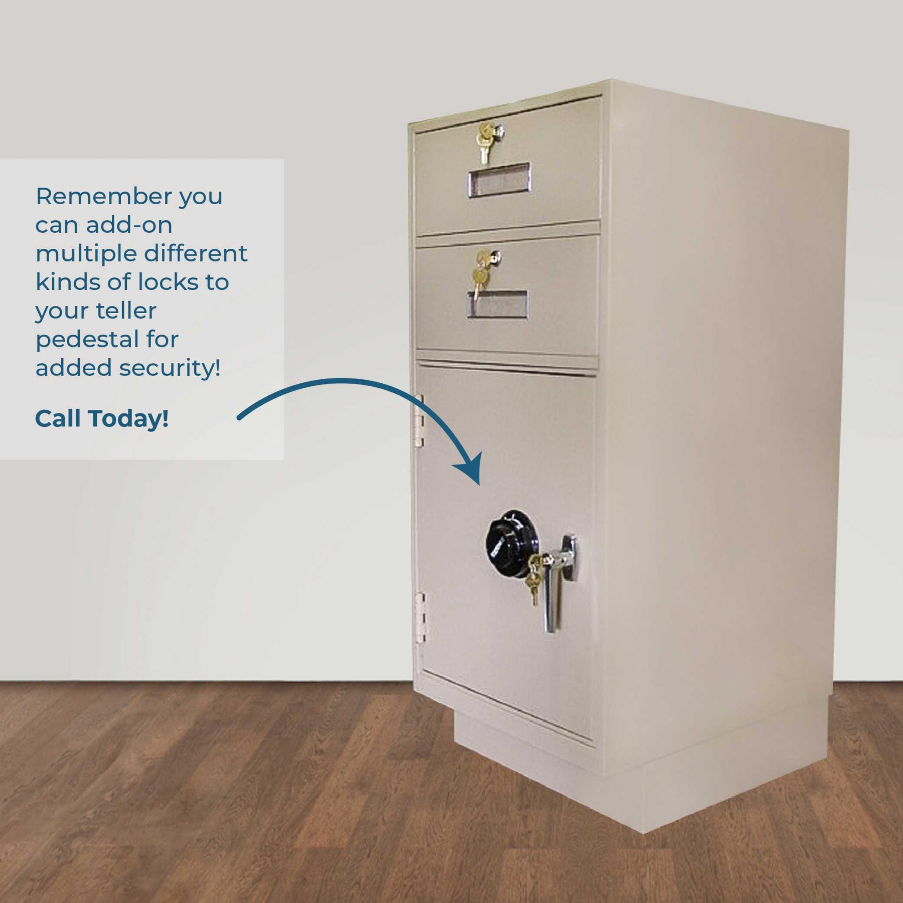 Fenco Silverline Teller Pedestal- info graphic