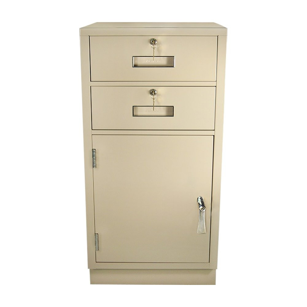 Fenco Silverline Teller Pedestal- 2 Key Locking Drawers- 1Hinged Locker