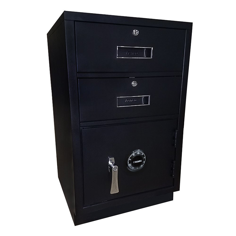 Fenco Silverline Lowboy Pedestal-2 Key Locking Drawers 1 Hinged Locker