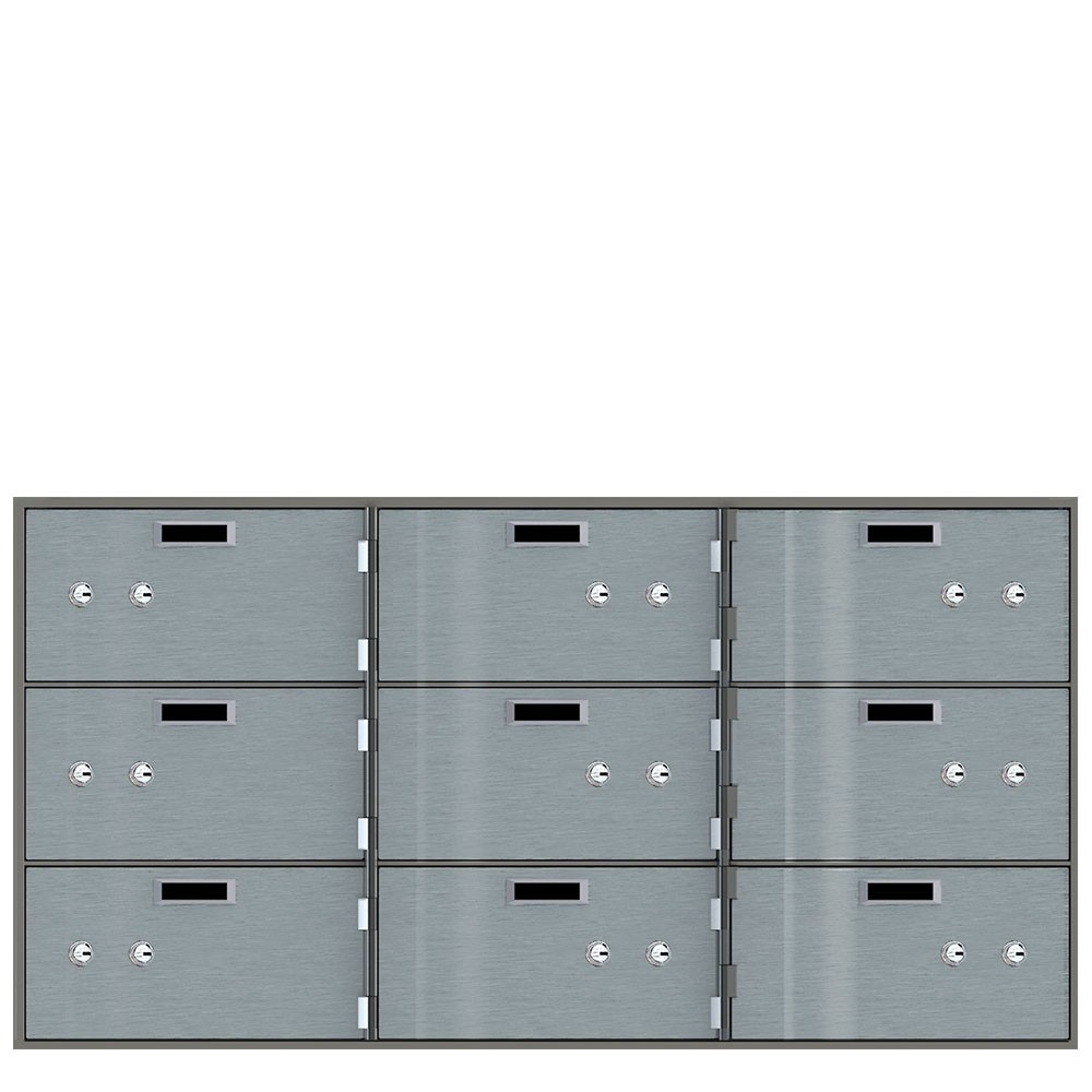 Safe Deposit Boxes - 9 Boxes 10 in W x 5 in H