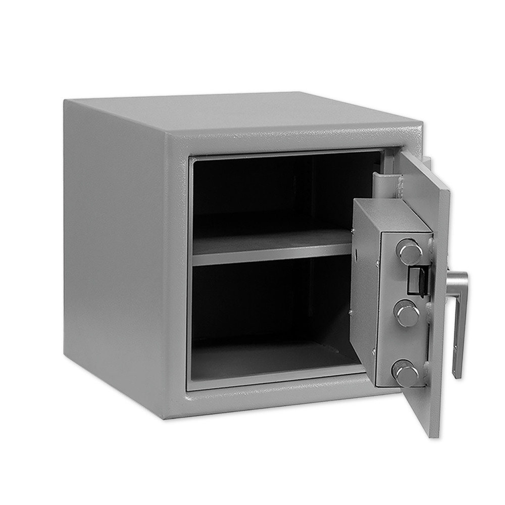 Gray Pacific Safe B-Rate Utility Safe - 14W x 14H x 14D - Heavy Weight - Mechanical Dial