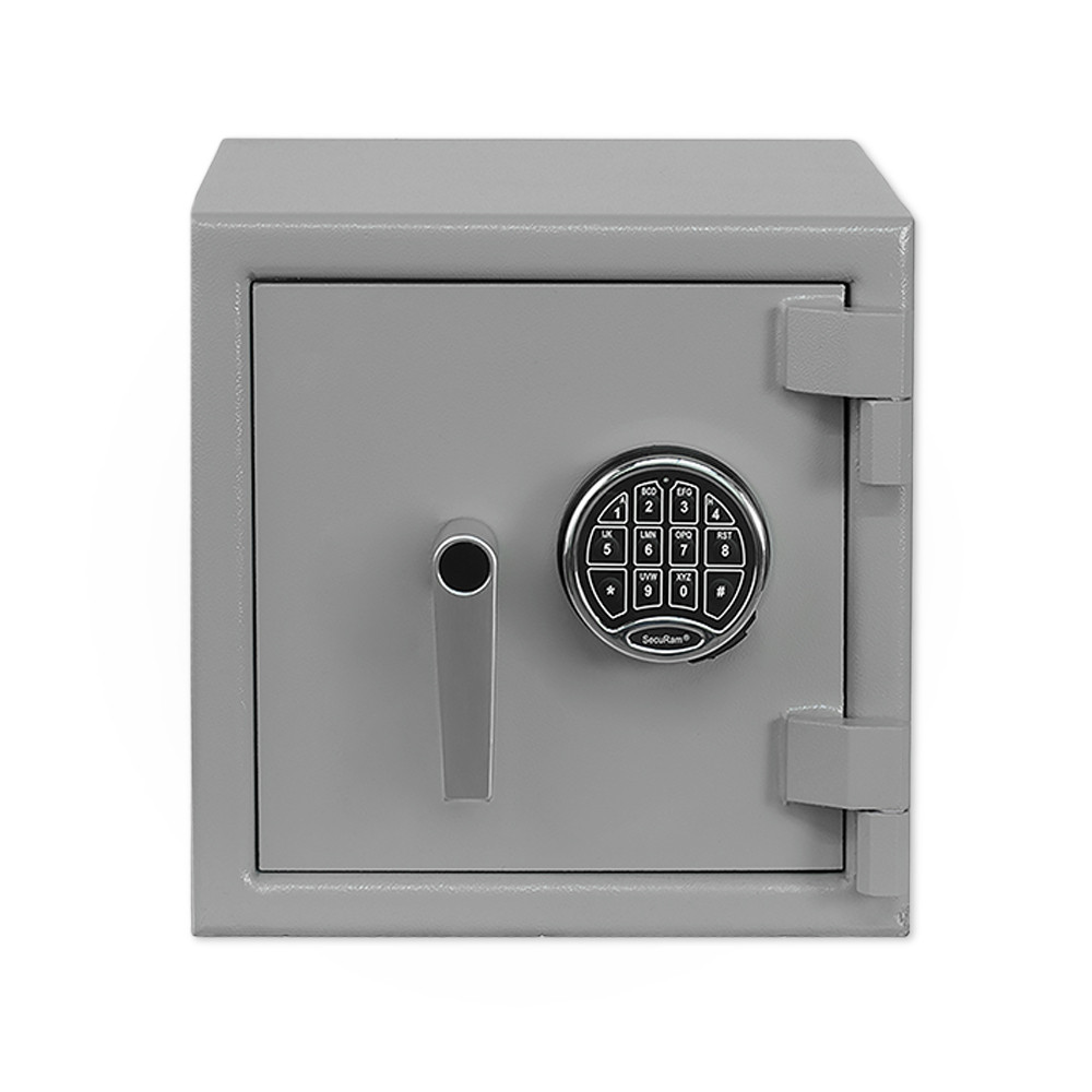 Gray Pacific Safe B-Rate Utility Safe - 14W x 14H x 14D - Heavy Weight - Chrome Key Pad