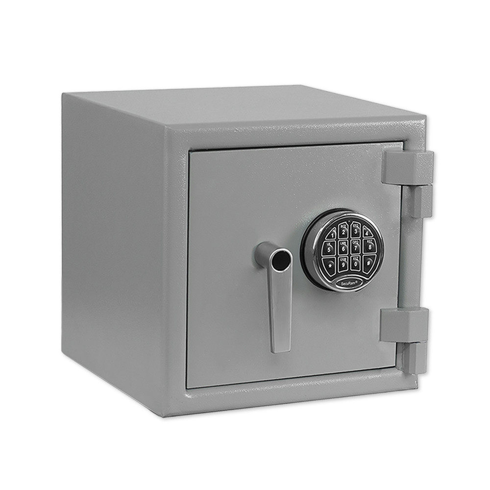 Gray Pacific Safe B-Rate Utility Safe - 14W x 14H x 14D - Heavy Weight - Chrome Key Pad