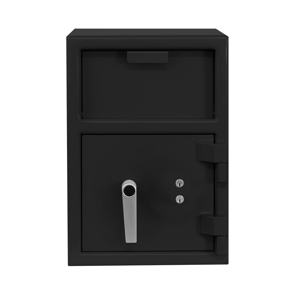Black-Pacific Safe B-Rate Depository Safe - Front Load Hopper - 14W x 20H x 14D - Dual Key Lock