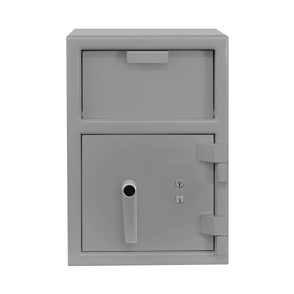 Gray-Pacific Safe B-Rate Depository Safe - Front Load Hopper - 14W x 20H x 14D - Dual Key Lock