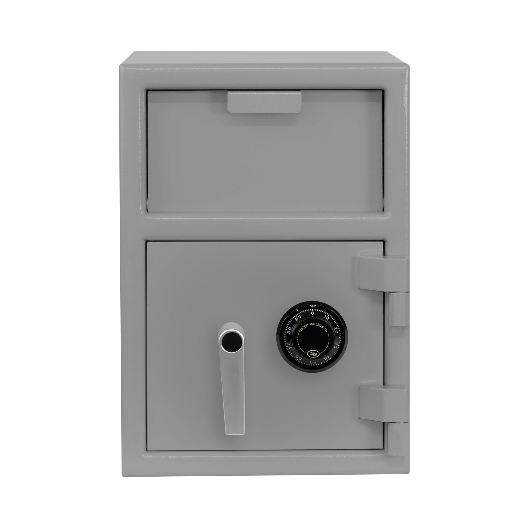 Gray-Front-Mechanical Dial-Pacific Safe B-Rate Depository Safe - Front Load Hopper - 14W x 20H x 14D - Heavy Weight