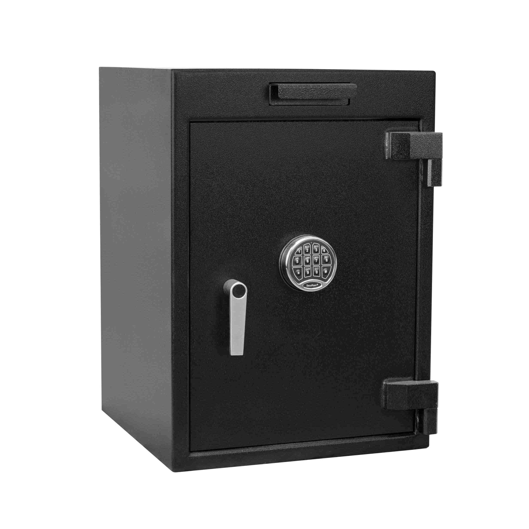 Black-chrome keypad-Pacific Safe B-Rate Depository Safe - Pull Drawer w/ Manager Compartment - 20W x 28H x 20D