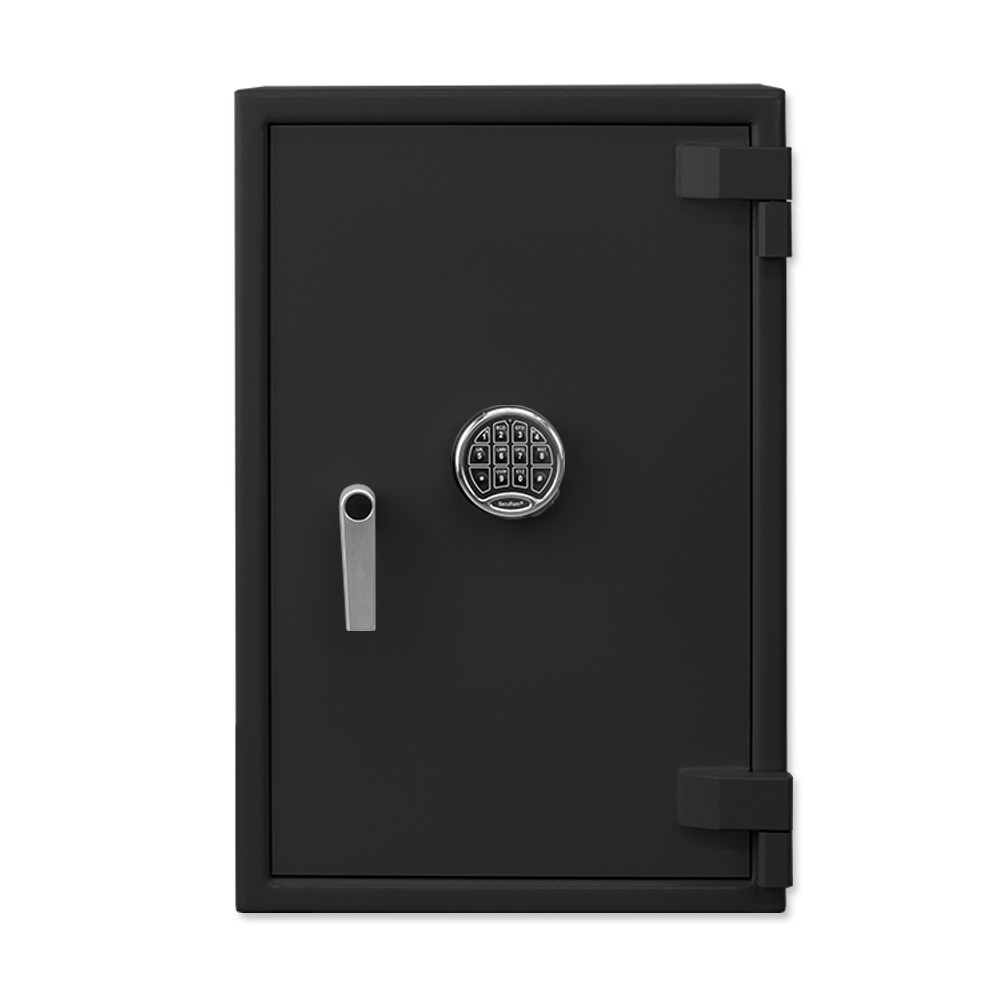 Front Black Pacific Safe B-Rate Utility Safe - 20W x 30H x 20D - Chrome Key Pad