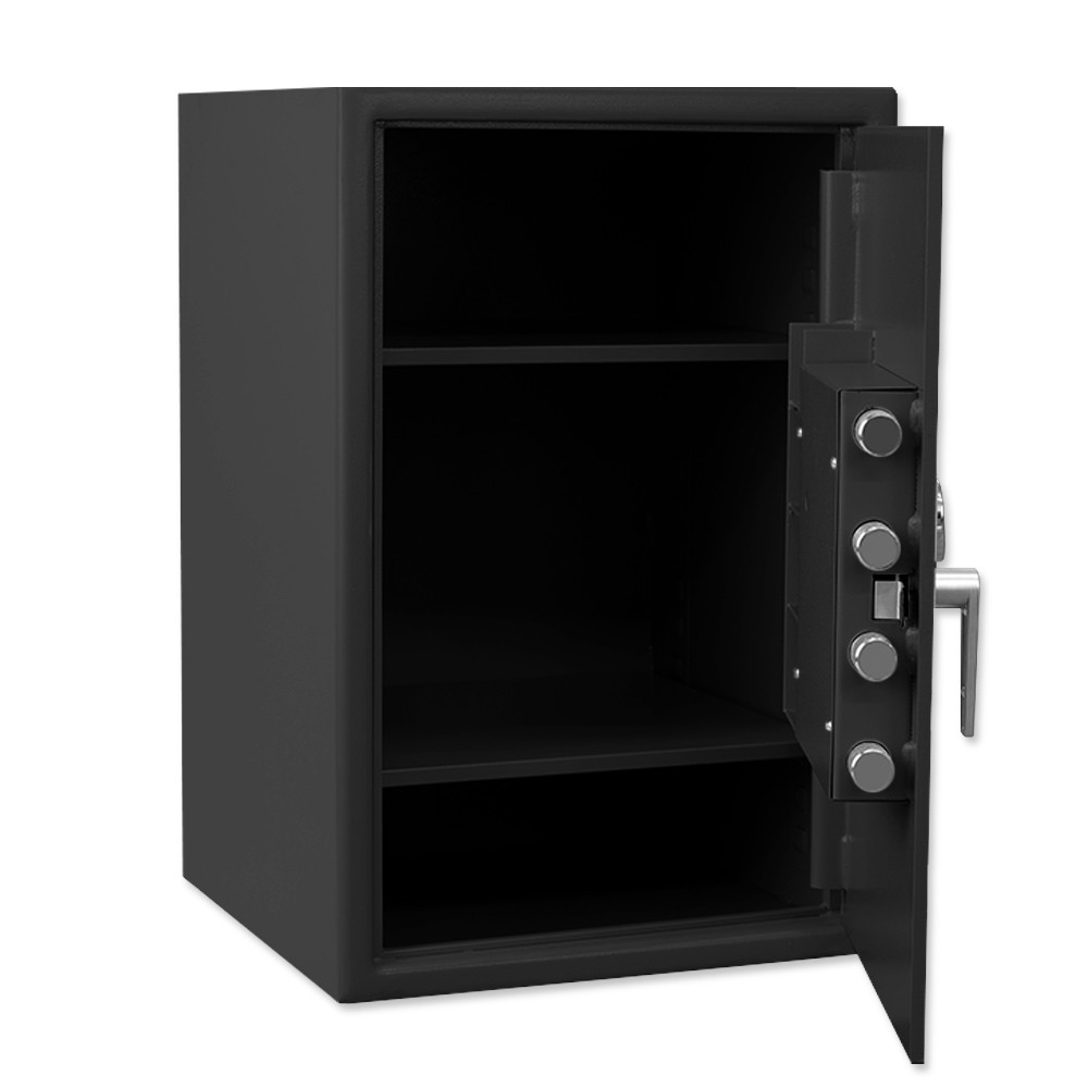 Open Black Pacific Safe B-Rate Utility Safe - 20W x 30H x 20D - Chrome Key Pad