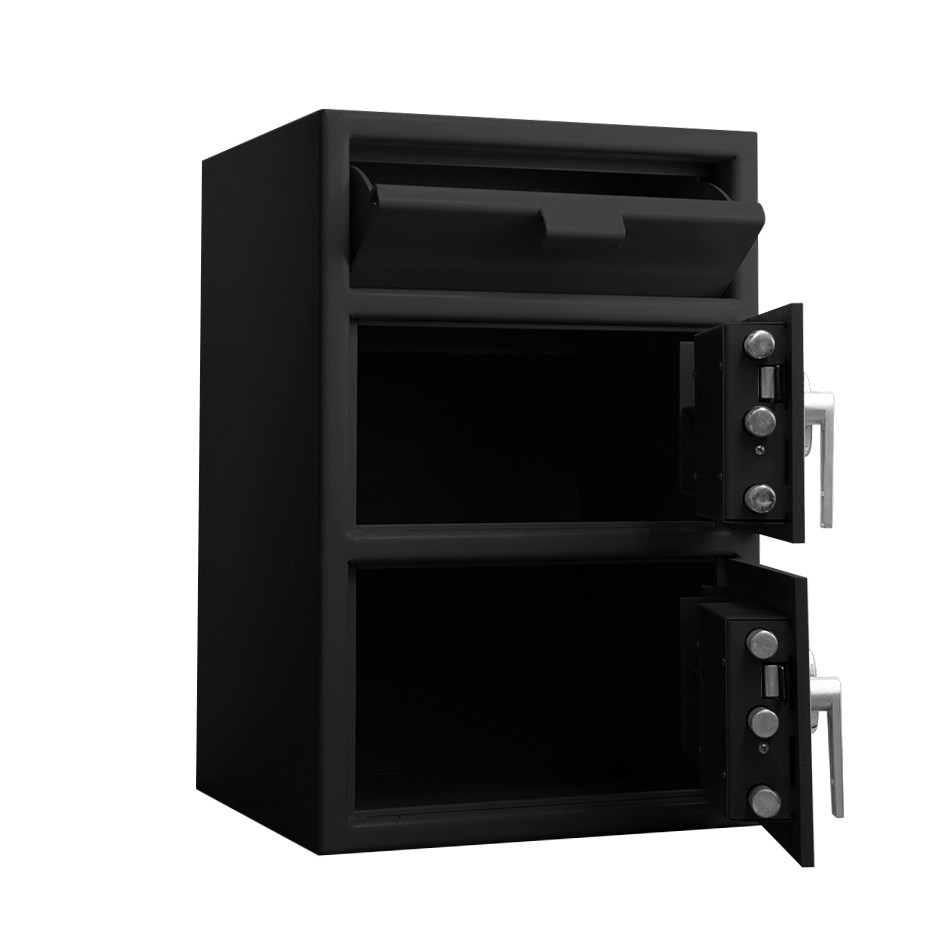 Black-Pacific Safe B-Rate - Front Load Depository Safe - Double Door - 20W x 30H x 20D - Heavy Weigh