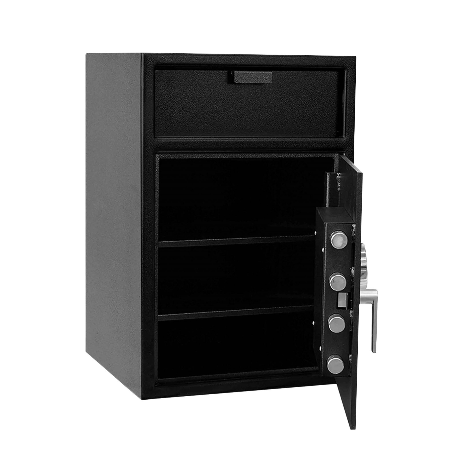 Black-Pacific Safe B-Rate Depository Safe - Front Load Hopper - 20W x 30H x 20D - Chrome Key Pad