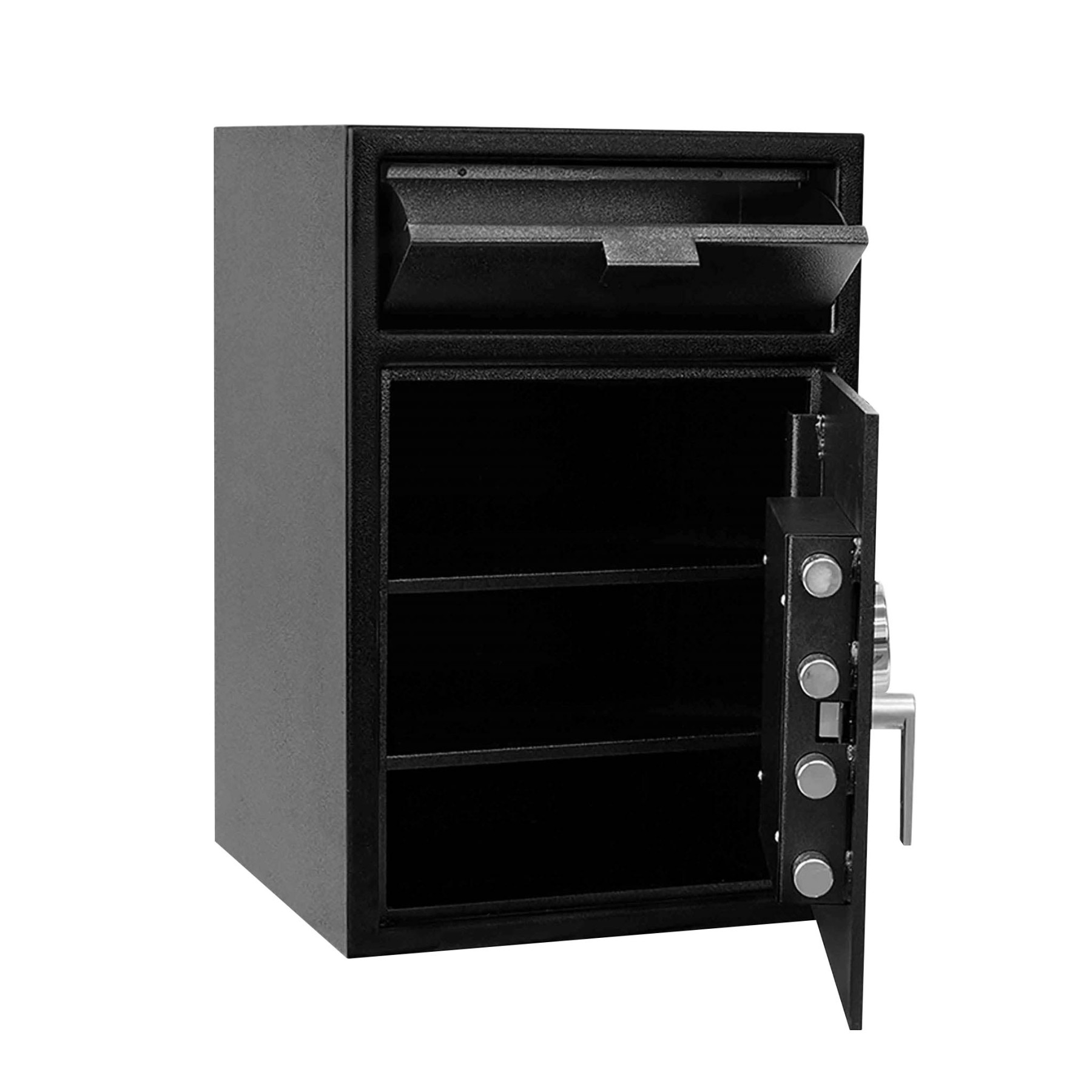 Black-Chrome Keypad-Pacific Safe B-Rate - Front Load Depository Safe - 20W x 30H x 20D - 2 Shelves