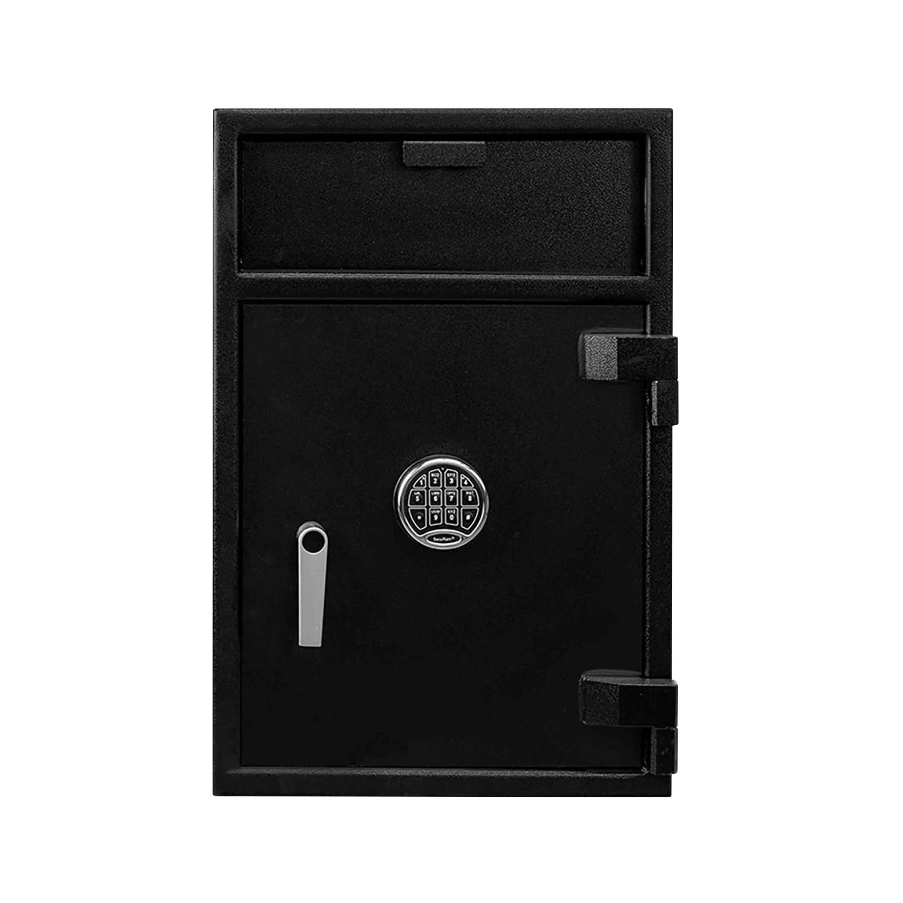 Black- Chrome Keypad-Pacific Safe B-Rate Depository Safe - Front Load Hopper - 20W x 30H x 20D - Single Key Lock