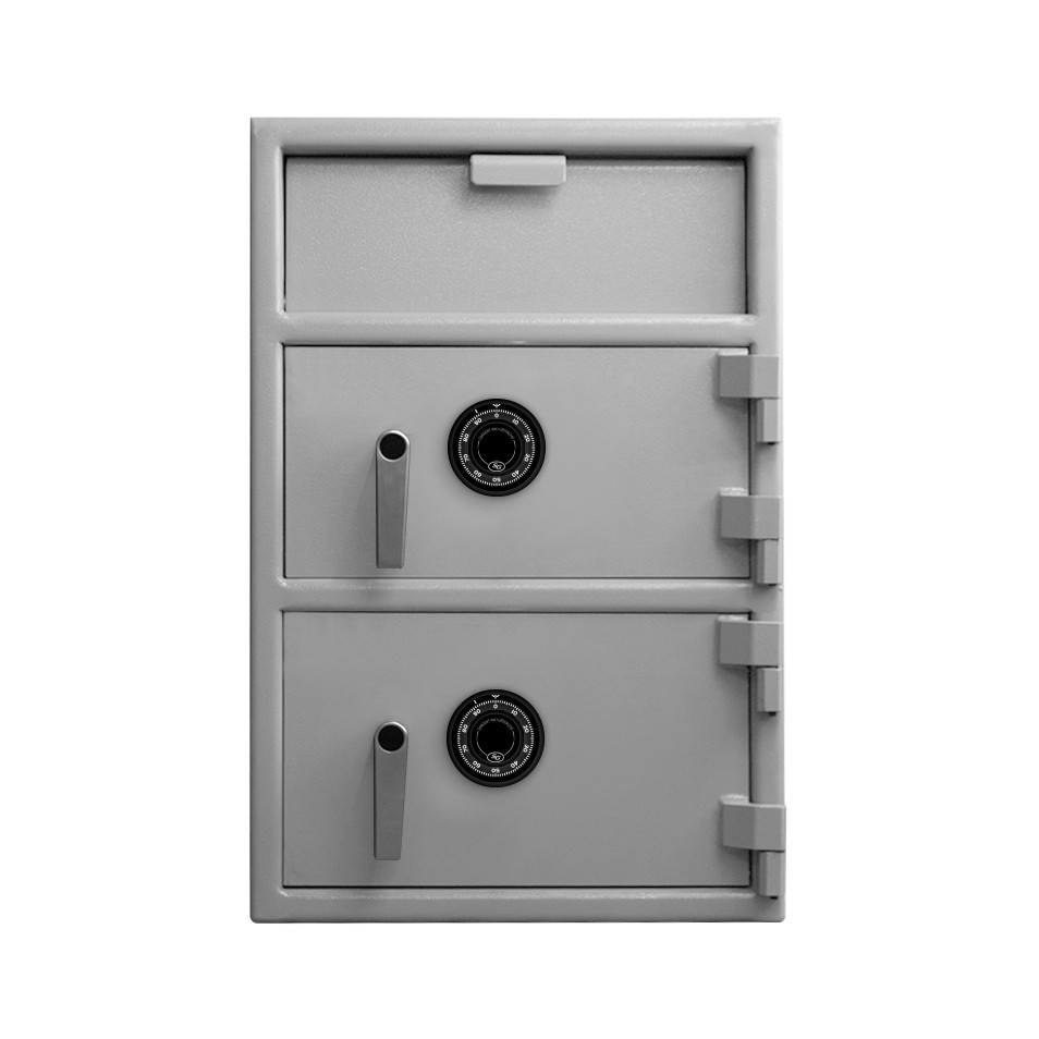 Gray- Mechanical Dial- Pacific Safe B-Rate - Front Load Depository Safe - Double Door - 20W x 30H x 20D
