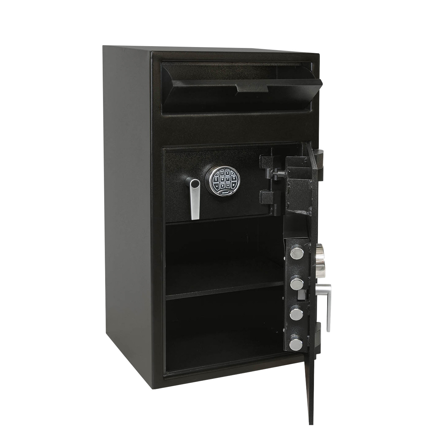 Black-Chrome Keypad-Pacific Safe B-Rate - Front Load Depository Safe - 20W x 40H x 20D w/ Manager's Compartment