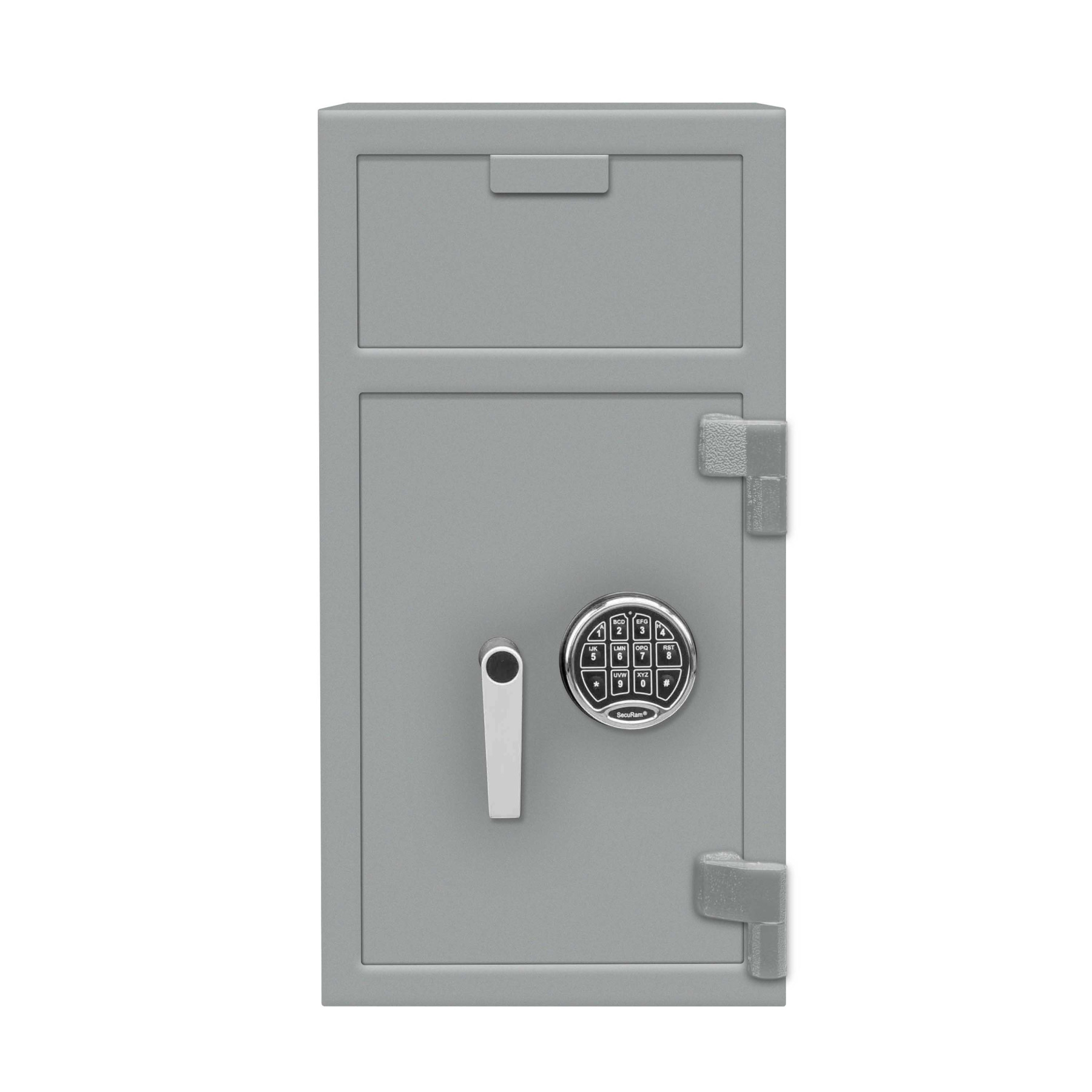Gray-keypad-Pacific Safe B-Rate Depository Safe - Front Load Hopper - 14W x 27H x 14D