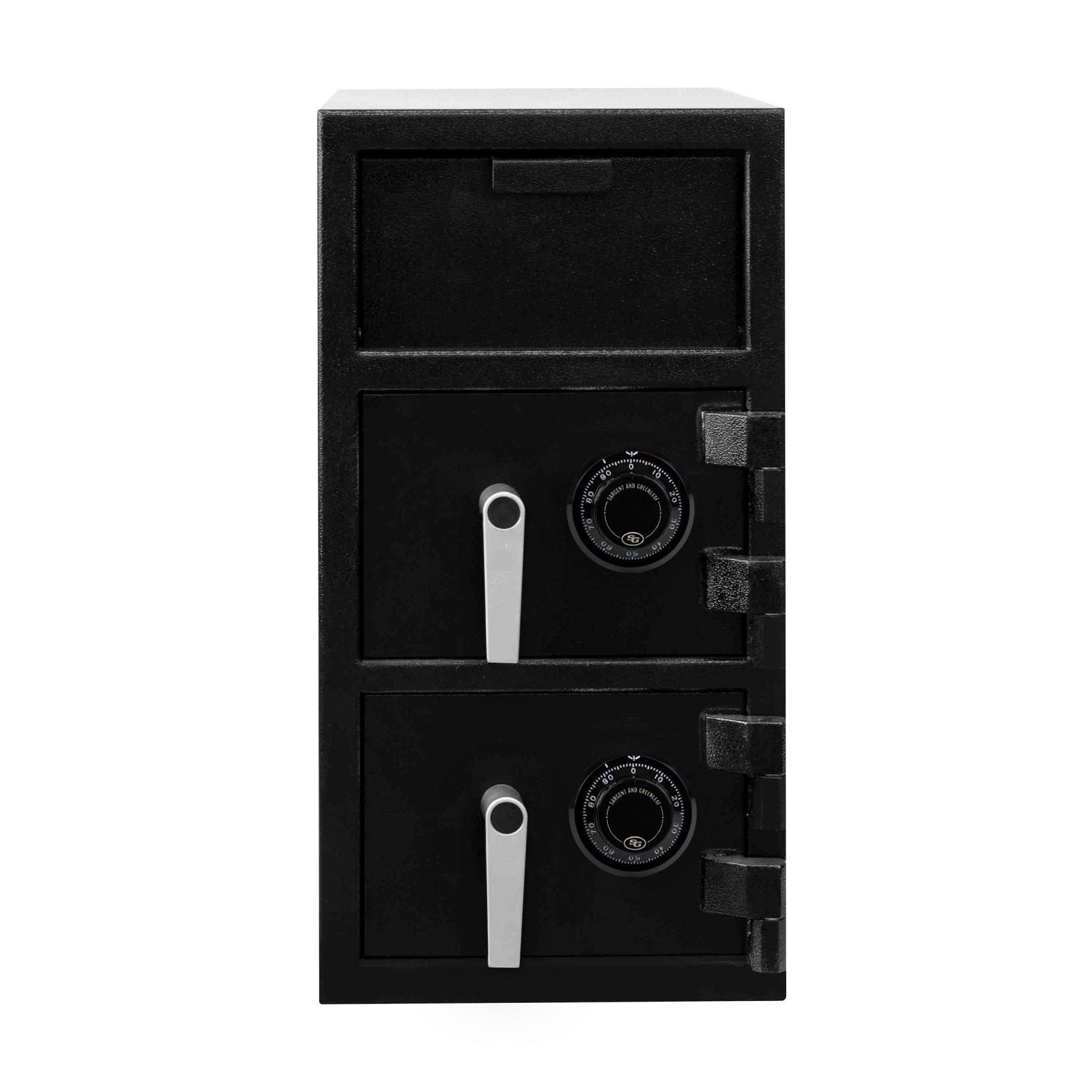 Black-Mechanical Dial-Pacific Safe B-Rate Depository Safe - Top and Bottom - Front Load Hopper - 14W x 27H x 14D