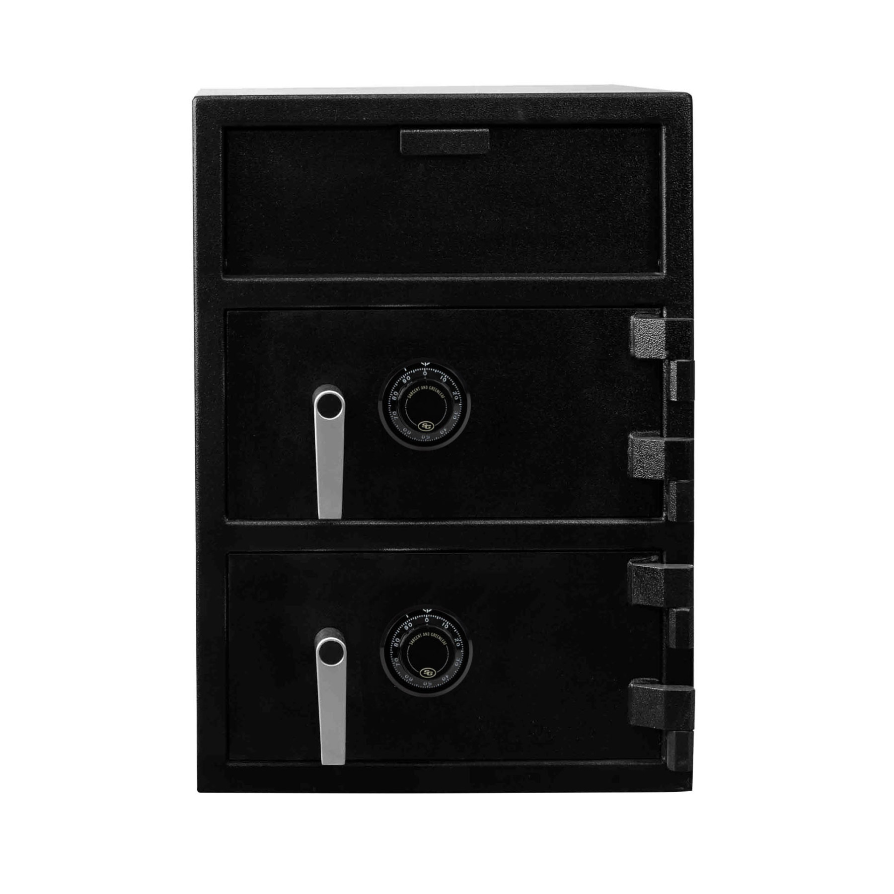 Black-Front- Mechanical Dial-Pacific Safe B-Rate Depository Safe - Top and Bottom - Front Load Hopper - 20W x 28H x 20D