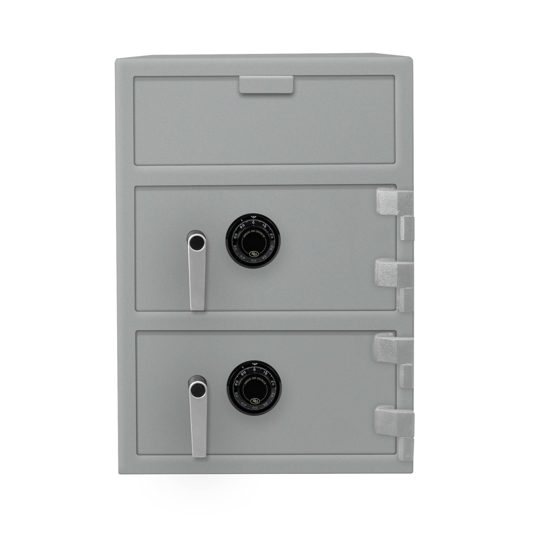 Gray-Front-Mechanical Dial-Pacific Safe B-Rate Depository Safe - Double Door - Front Load Depository Safe - 20W x 28H x 20D