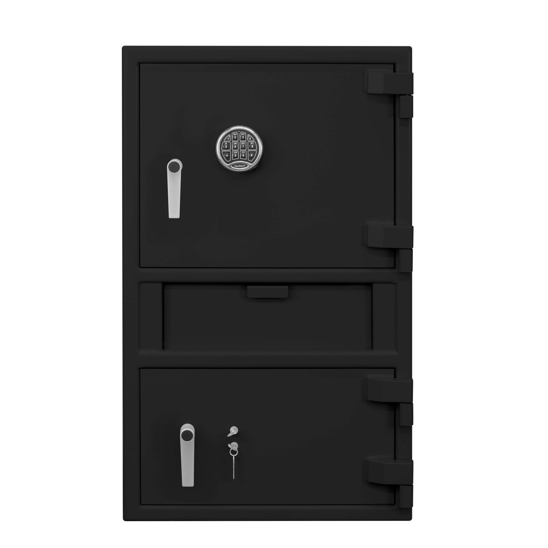 Key pad- black- Pacific Safe B-Rate Depository Safe - Top and Bottom - Mid Load Hopper - 25W x 42H x 18D