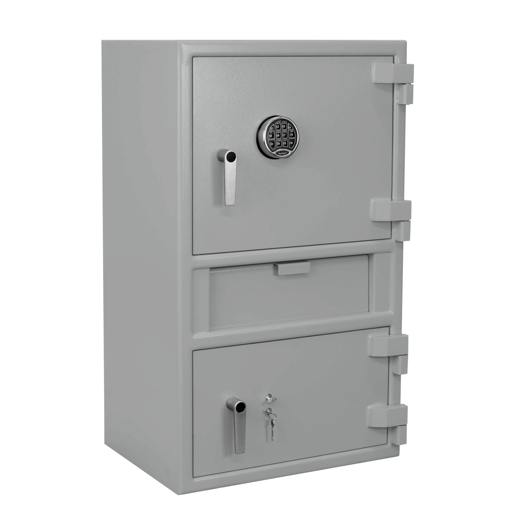 key pad - Pacific Safe B-Rate Depository Safe - Top and Bottom - Mid Load Hopper - 25W x 42H x 18D