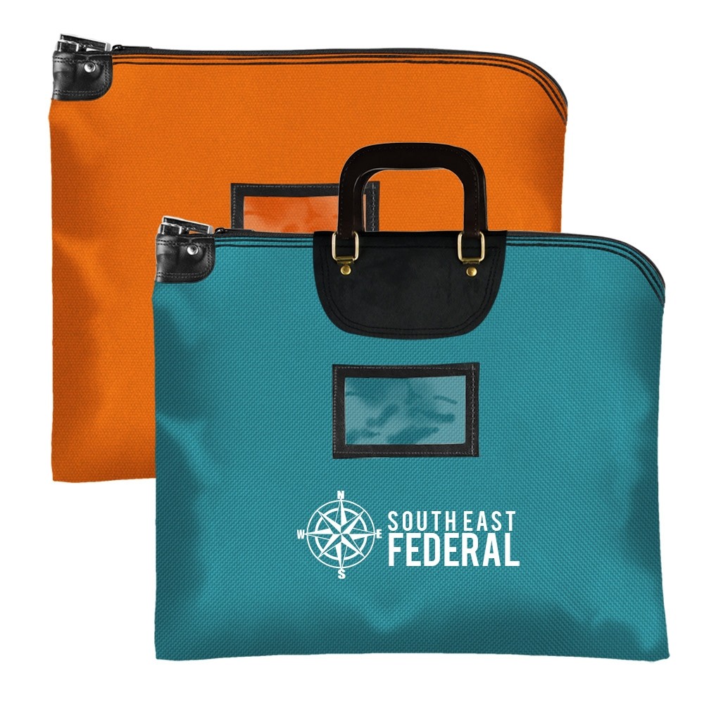 Custom 19W x 15H  HIPAA Locking Deposit Bag Shown with different options