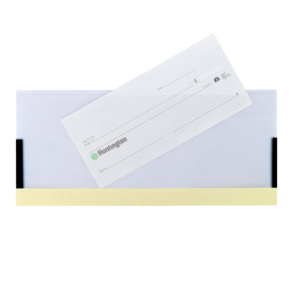 Check inside Document Carrier, Poly Front & Back w/ Yellow MICR Strip - 9W x 4H - Box of 500