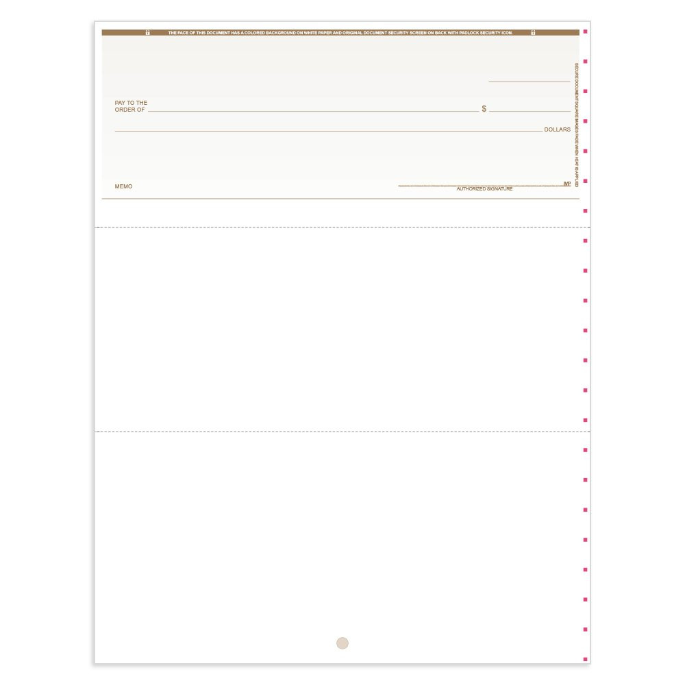 Classic Style Check for Microsoft Money-Top w/ Lines-BR 