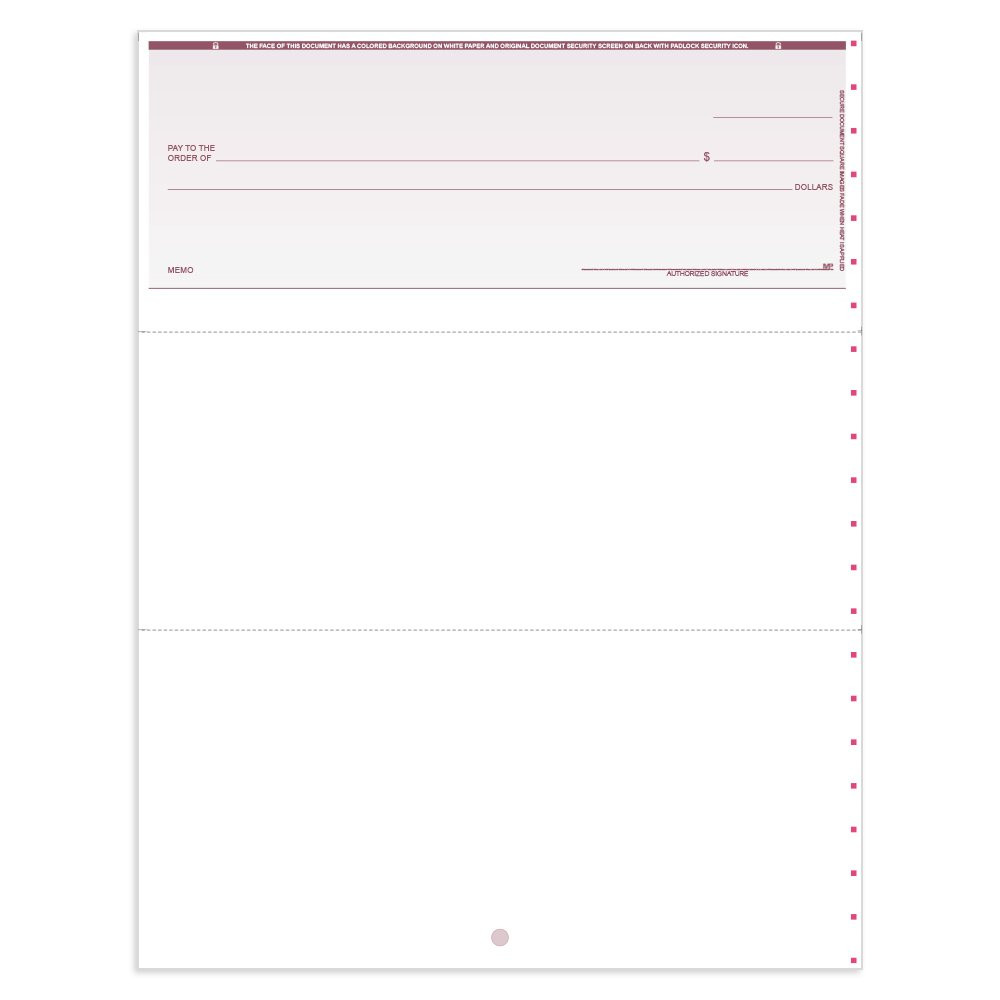 Classic Style Check for Microsoft Money-Top w/ Lines-BU