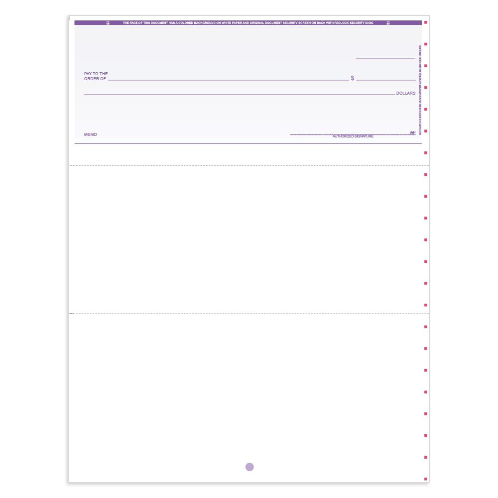 Classic Style Check for Microsoft Money-Top w/ Lines-PL